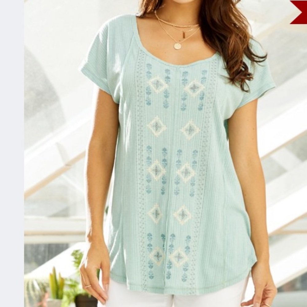 Suzanne Betro lace panel tunic,  NWT, 3x